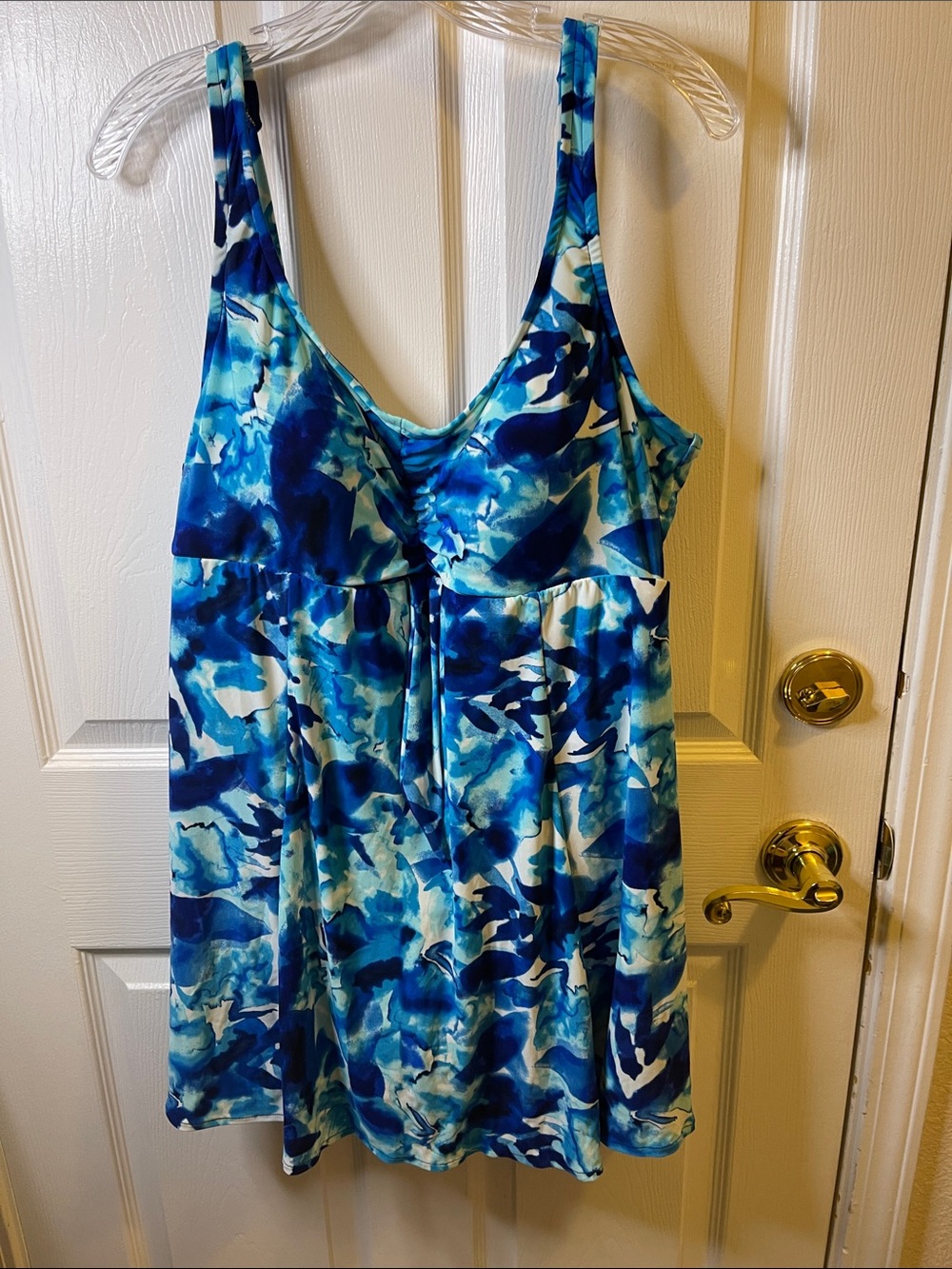 Curvedream Blue Multi-Print Swim Dress